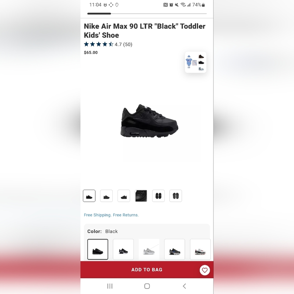 Nike Air Max 90 LTR "Black" Toddler Kids' Shoe